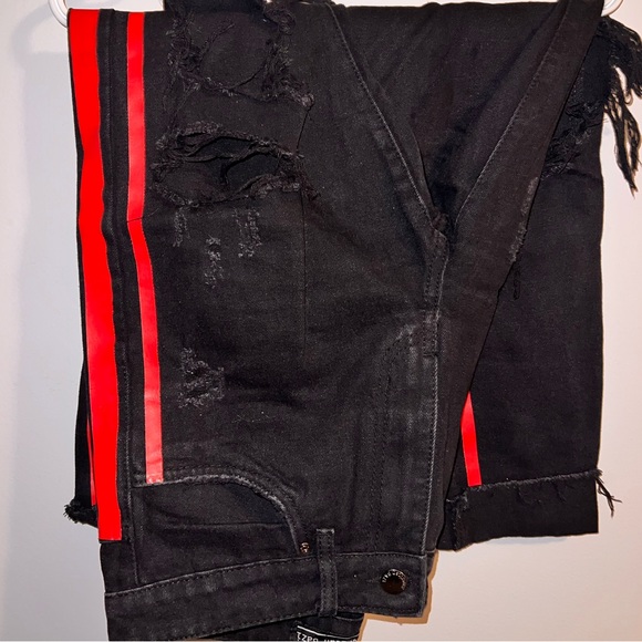 American Bazi - Black jeans with red lines on the side - Size Small - Picture 3 of 7